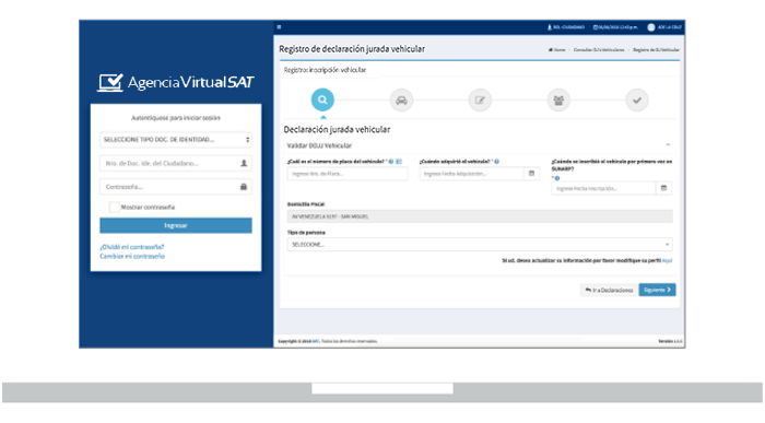 Laptop con muestar de Agencia Virtual