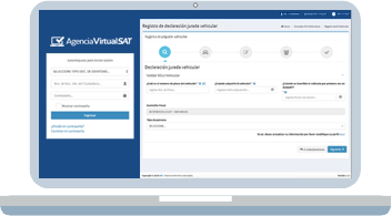 Laptop con muestar de Agencia Virtual