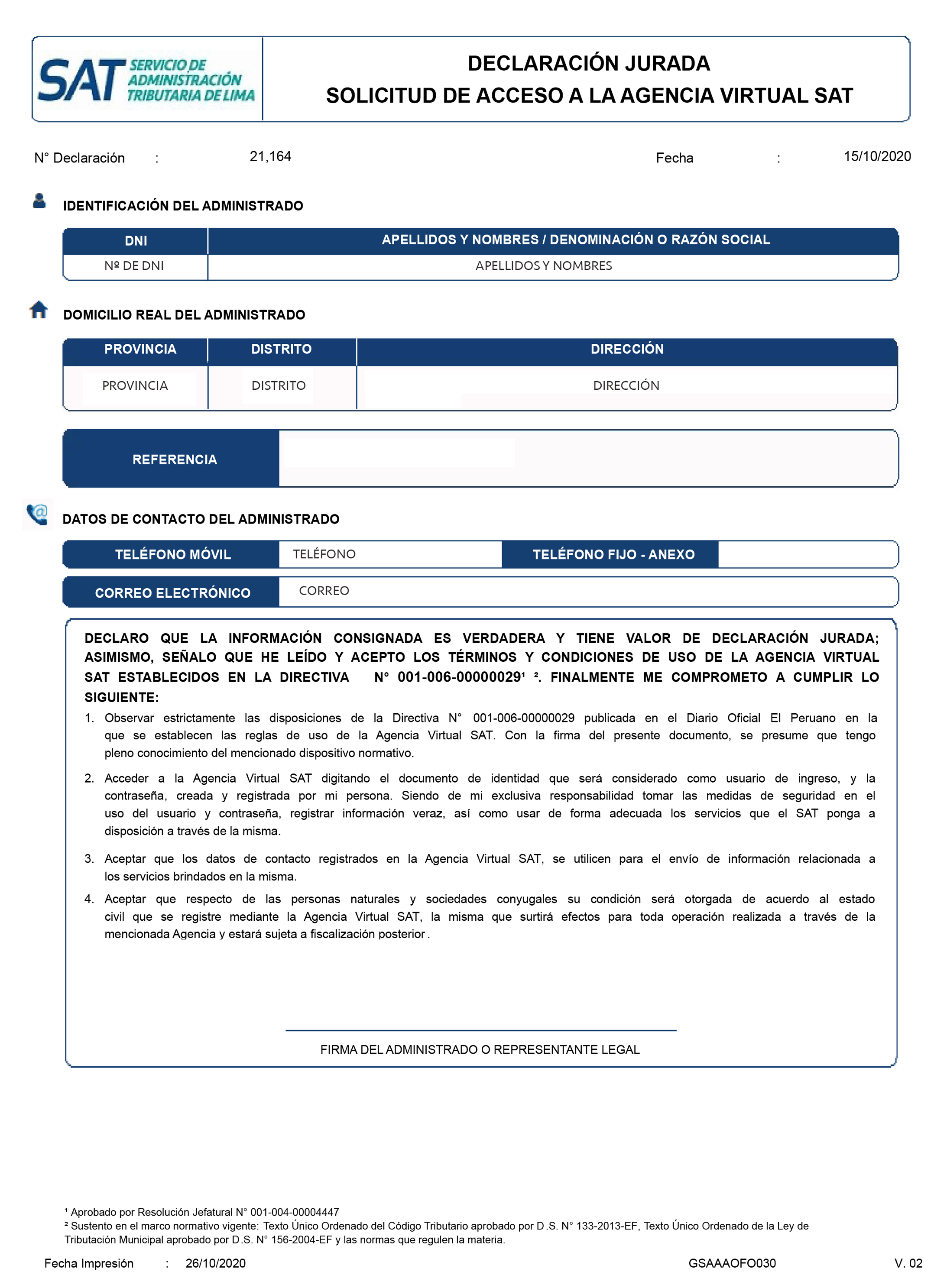 Visat de documento Solicitud
