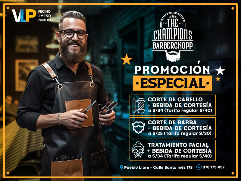 Promociones en corte de cabello y barba, además de tratamientos faciales